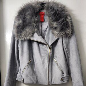 Sexy Faux Fur Collared Jacket